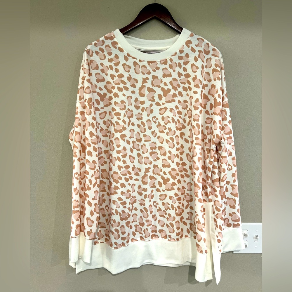 Blush Leopard Print Crewneck Tunic